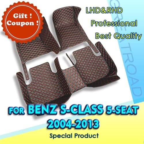 Car floor mats for BENZ S class W221 2004-2010 2005 2006 2007 Custom auto foot Pads automobile carpet cover interior accessories
