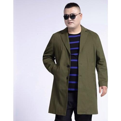 Plus size 8XL 6XL 5XL Mens Trench Coat 2020 Fashion Designer Long Windbreaker Autumn Winter Single Breasted Windproof Overcoat