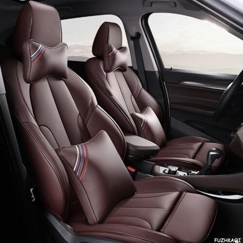 FUZHKAQI Custom Leather car seat covers For Hyundai Veloster LAFESTA Coupe Azera Grand SantaFe Veracruz Equus Rohens car seats