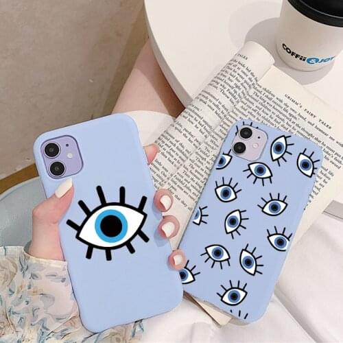 Blue Lucky Eyes Cover For Xiaomi Mi 10T Redmi Note 9S 9 8 10 T Lite 8T 9A 9C 7 5 6 K20 Poco X3 NFC F2 Pro Max Evil Silicone Case