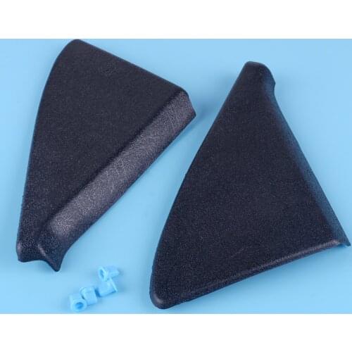 DWCX Black ABS Pair Door Mirror Cover Trim Panel Mount Triangle with Clips fit for VW Golf Jetta GTI GLI MK2 191837993 191837994