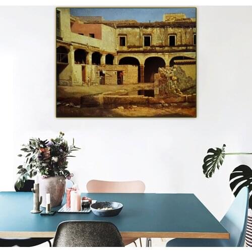 Citon Jose Maria Velasco《Patio of the former convent of San Agustin》Canvas Oil Painting Poster Picture Decor Home Decoration