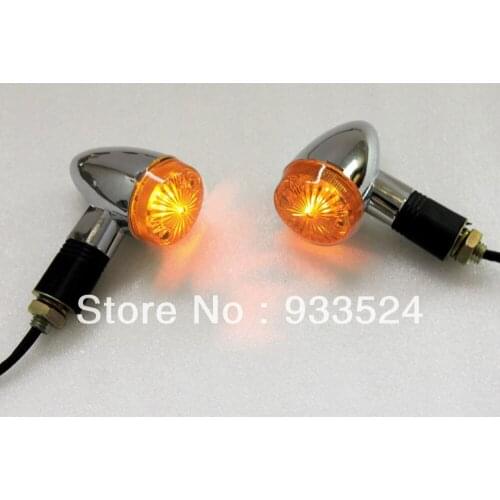 Chrome Amber Bullet Turn Signals for Kawasaki Vulcan VN Ninja 88 250 500 600 Yamaha Road Star V Star 650 950 1300 Suzuki