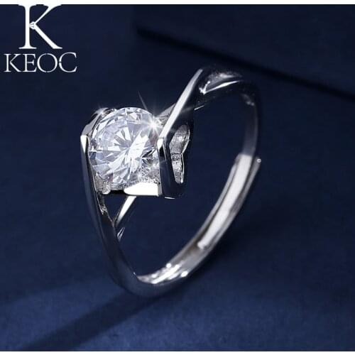 Keoc Adjustable Size 1 Carat Heart Element Supernatural Wedding Ring Womens Jewelery AAA Zirconia Party Date Gift Accessories