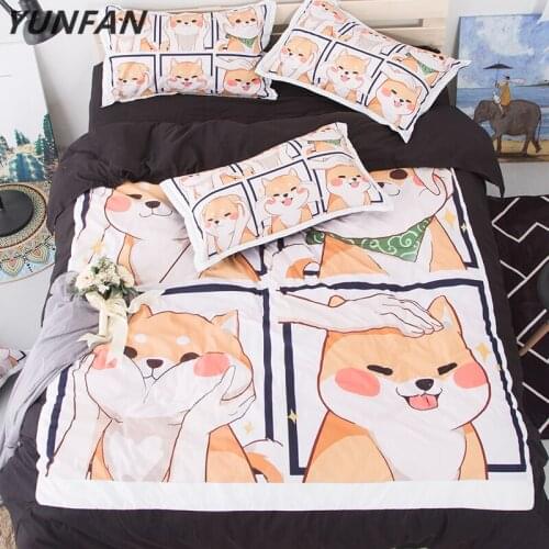 New pattern Bedding Set Cartoon Animal cat 3pcs Duvet Cover Sets quilt cover pillow cases Twin Full Queen King bedclothes