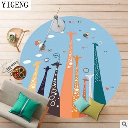 Printed carpet for living room bathroom bedroom kitchen fashion flannel carpet soft touch anti-slip back round shape bath mat