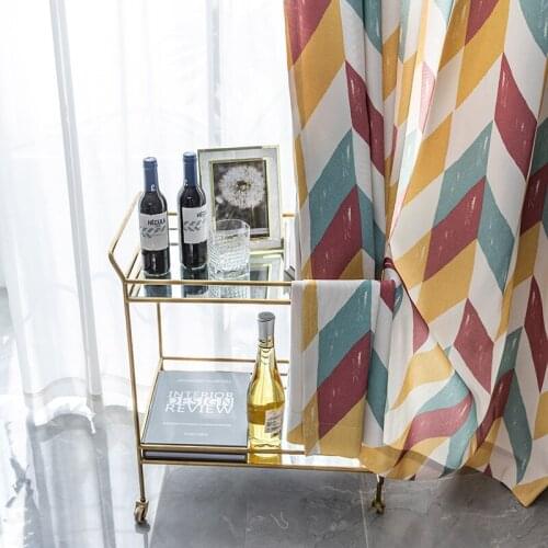 COLORFUL KING Geometric Stripe Curve Modern Simplicity Blackout Curtains Drapes Curtains For Living Room Kitchen Bedroom