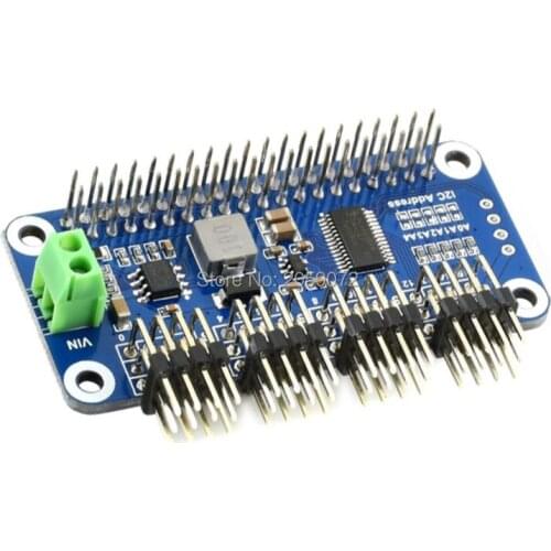Raspberry Pi Servo Driver HAT (B) , 16-Channel, 12-bit, I2C Interface