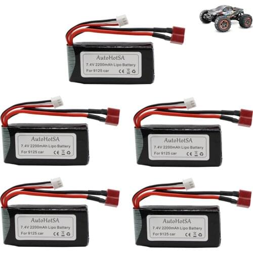 7.4V 2200mah Lipo Battery For XINLEHONG 9125 Remote Control toys Car Spare Parts 9125 battery XLH upgraded 7.4 V 1600 mah 1-5PCS