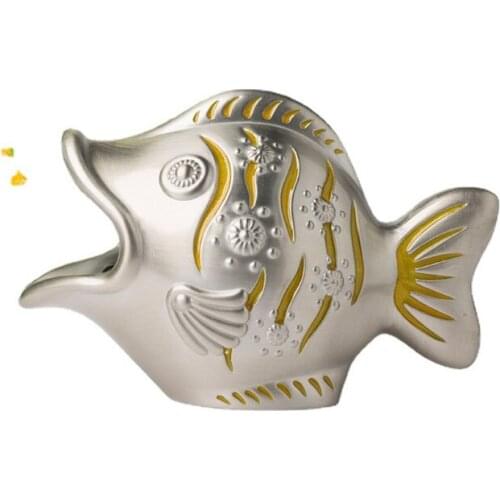 Metal Big Mouth Fish Ashtray for Cigarettes Cute Funny fish-Shaped Ash Tray for Outdoors Home Office Indoor Decoration