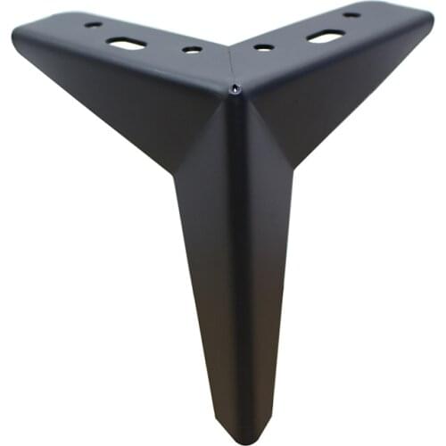 Metal Furniture parts sofa chair leg trident shape black sofa leg