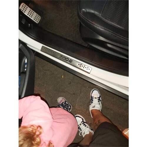 For Peugeot 2008 Scuff Plates Stainless Steel Door Sill Strip Welcome Pedal Auto Styling Stickers Accessories 2014 2015 4pcs