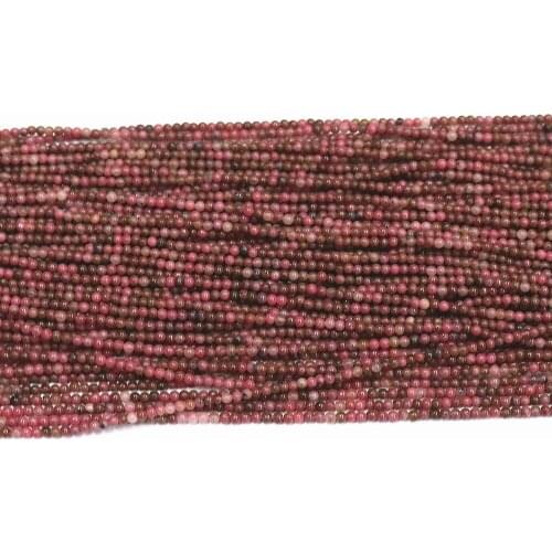 Natural Rhodochrosite Stone 2mm 3mm Round Beads Hot Diy Jewelry Loose Spacers Accessories Findings Beads 15" B394