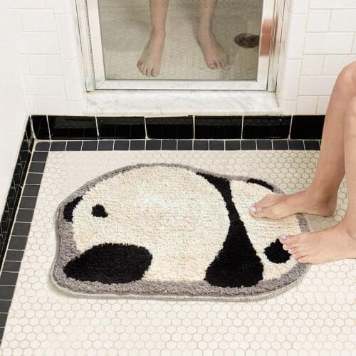 Cartoon Panda Shape Door Mat Anti-slip Floormat Carpet Toilet Tapete Water Absorption Non-slip Porch Bedroom Soft Rug