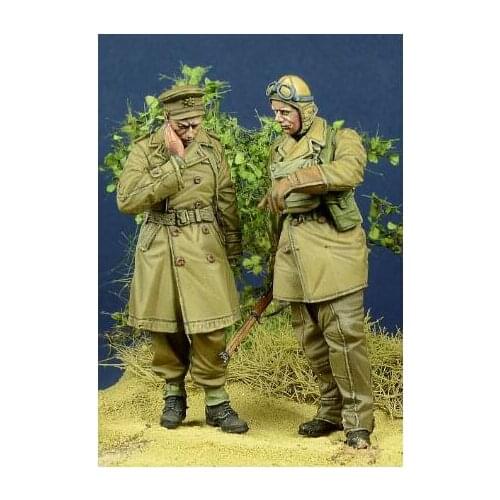 New Unassembled 1/35 BEF Officer & Dispatch Rider Resin Kit DIY Toys Unpainted resin model