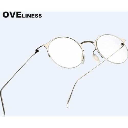 Pure Titanium Retro Round Glasses Frame Women Men 2020 Optical Computer eyeglasses Myopia Prescription Transparent glass Eyewear