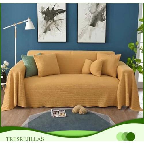 Solid Color Fabric Sofa Towel Modern Universal Sofa Cover All-inclusive Dust Couch Cover for Sofa 1/2/3/4-Seater Home Decoration