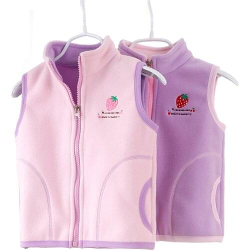 2-6Yrs Children Baby Girls Autumn Fleece Vest Kids Winter Waistcoat With Zipper