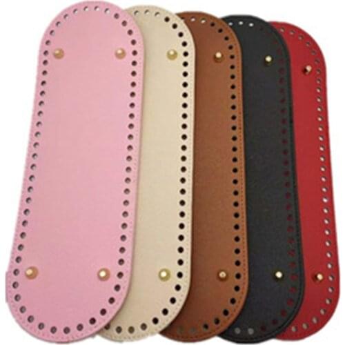30*10cm Oval Long Bottom For Knitted Bag Pu Leather Bag Accessories Handmade Bottom With 38 Holes Diy Crochet Bag Accessories