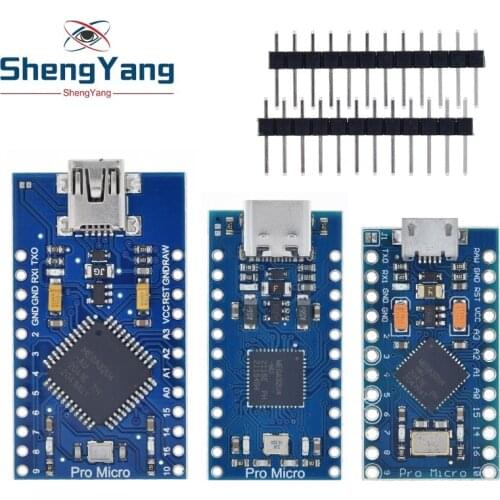 Pro Micro ATmega32U4 5V 16MHz Replace ATmega328 For Arduino Pro Mini With 2 Row Pin Header For Leonardo Mini Usb Interface