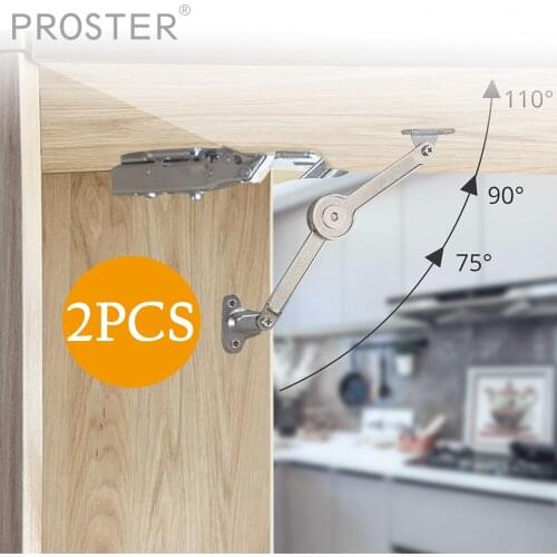PROSTER 2PCS Support Hinges Free Stop Mechanical Movable Rotating Support Rod Kitchen Cabinet Furniture Adjustable Hardware