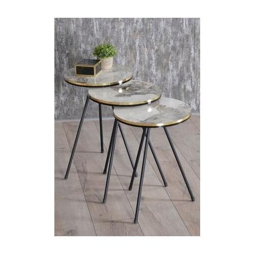 Modern Zigon coffee table Black Metal Foot Double Gold coffee tables table basse furniture living room table