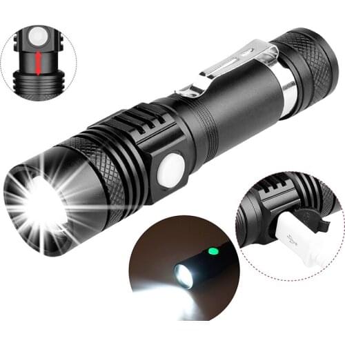7000LM LED Torch Powerful Flashlight USB linterna led torch T6/L2/V6 Power Tips Zoomable Bicycle Light 18650 Rechargeable