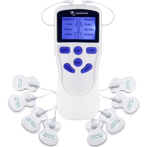 Intelligent 15 Kinds Of Intensity Electric Blue Screen Health Relaxation 2 Output EMS Silicone Massage Physiotherapy Instrument