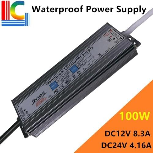 CB 100W Waterproof Power Supply DC 12V 8.3A 24V 4.16A LED Driver Adapter for LED Strip Underwater light Underground lamp etc