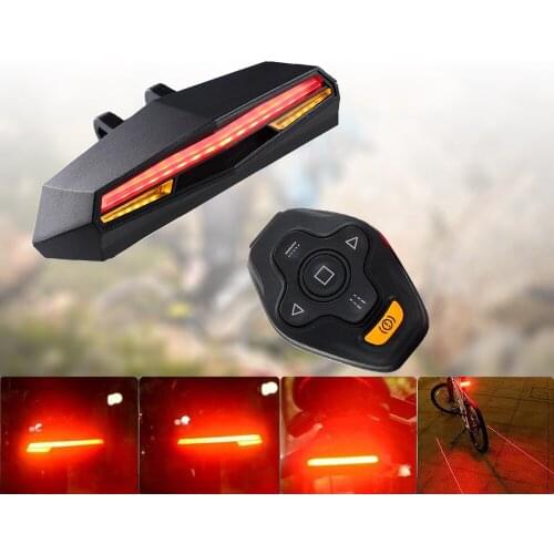 Waterproof Bicycle Rear Light Cycling LED Taillight MTB Road Bike Tail Light Lamp for Bicycle USB Rechargeable Remote Control