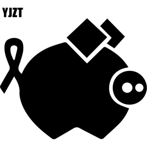 YJZT 15.5X12.7CM Big Pig Funny Window Bumper Decoration Stickers Car Sccessories C25-0635
