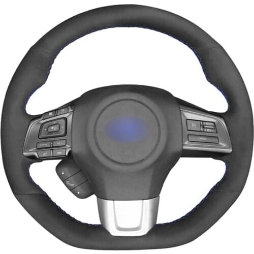 Hand-stitched Black Suede No-slip Car Steering Wheel Cover for Subaru WRX (STI) 2015-2019 Levorg 2015-2019