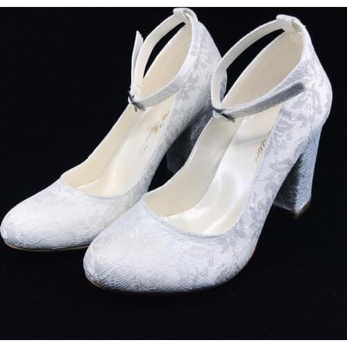 Womens Thick Heel Lace Covering Shoes Sedefçınar PLA47-400