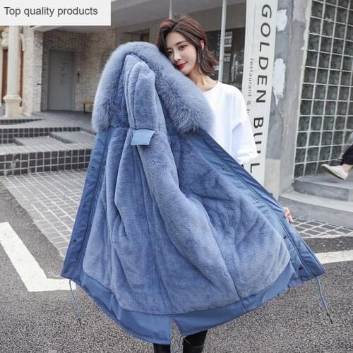 Women Winter Jacket 2020 Autumn Winter Warm Velvet Thicken Faux Fur Coats Parka Female Long Cotton Padded Coat Outwear L
