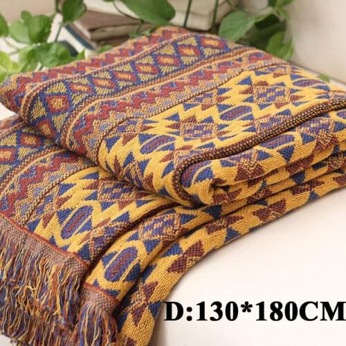 4 Sizes Winter Cotton Woven Line Blanket Sofa Towel Knitted Thickened Warm Pad Mat Bohemian Boho Throw Travel Bedspread