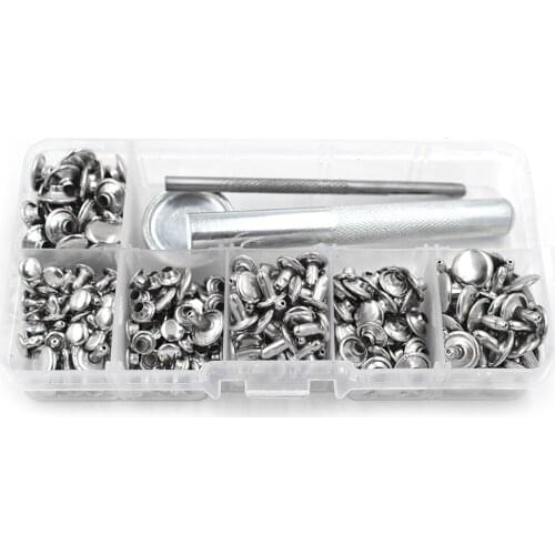 150 sets of rivets and tool kits. Silver double-sided rivets. Metal buttons. Press button. Luggage nails. Clothing & Accessories