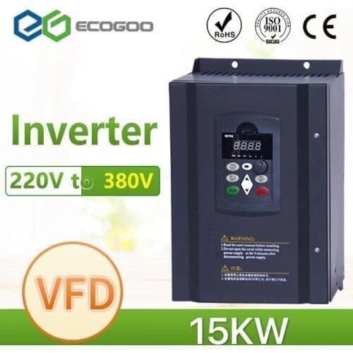15KW-22KW 220V Single-phase inverter input VFD To 380V 3 Phase Output Frequency Converter Adjustable Speed Inverter