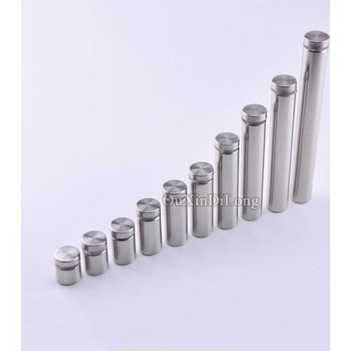 200PCS 304 Stainless Steel Advertisement Nails Barrel Screws Glass Wall Connector Standoff Pins Billboard Decorative Hardware