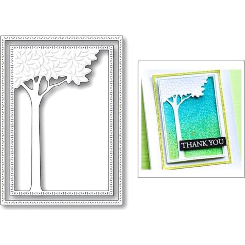 2020 Hot Tree Rectangle Frame Background New Metal Cutting Dies Foil For DIY Scrapbooking Paper Craft and Card Making No Stamps