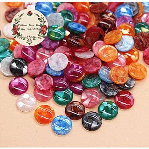 30PCS 14mm Mix Colors Resin Imiatation Seashell Round Beads(No hole) Flatback Cabochon Art DIY Button/Craft Scrabooking