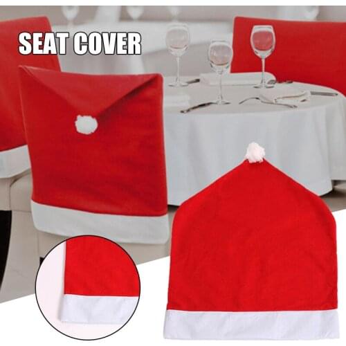 6pcs Christmas Non-woven Chair Covers Red Santa Claus Hat Shape Novelty Table Ornaments for Kitchen Party Decor JW
