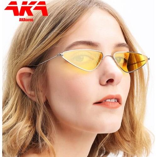 AKAgafas 2021 Cats Eye Classic Sunglasses Women Candy Color Vintage Eyeglasses Outdoor Shopping Ocean Lens Oculos De Sol UV400