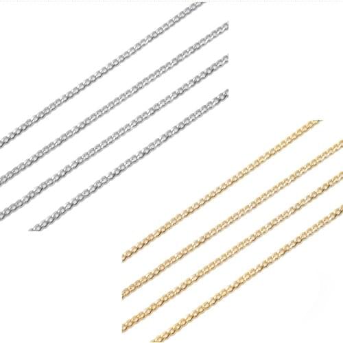 3mm-5mm Stainless Steel Link Curb Chain Gold/Silver Color Necklace Chain for Jewelry Making Findings DIY Bracelets Chains,1M