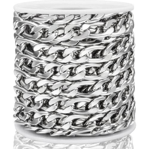 1M Width 8.8/11mm Stainless Steel NK 3:1 Waist Link Chain Necklace Chains For Diy Jewelry Making Materials Bracelet Wholesale