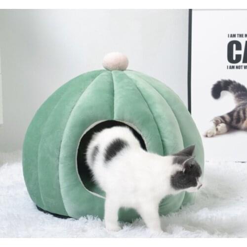Pet Dog House Cactus Style 3 Color Pet House For Little Dog To Medium Dog/Cat Soft Warmly Dog House With Seat Cushion Soft Mat