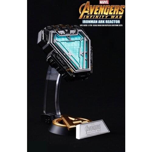 New 1:1 MARVEL AVENGERS Iron Man Mk50 ARC Reactor Tony Stark Heart of Mark Figure LED Light Model Toys Chest Lamp Christmas Gift