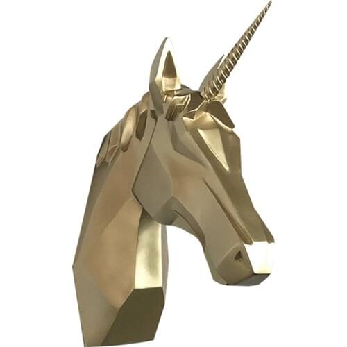 SIMULATION GEOMETRY UNICORN HEAD WALL DECOR ANIMAL HOTEL HOME LIVINGROOM UNICORN WALL HANGING WALL MURAL ORNAMENT DECOR R2688