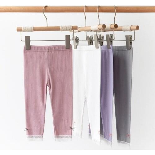 Summer Short Children Pants Leggings Lace Bowknot Stretch Lovely Childrens Clothing Trousers