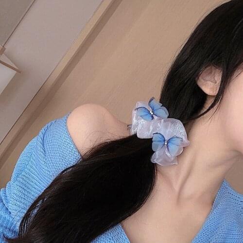 Cute Butterfly Hair Scrunchies for Women Girls' Hair Ties Ponytail Holder Hair Accessories