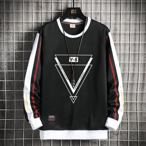 Men round neck pullover casual sweatershirt spring and autumn new fashion trend male long-sleeved sweatshirt bottoming shirt